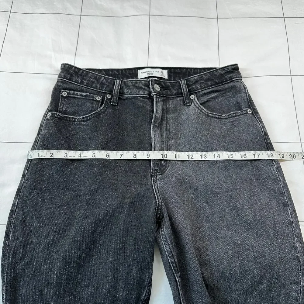 Abercrombie & Fitch Jeans Womens 28 Long Black Two Tone Skinny High Rise Curve